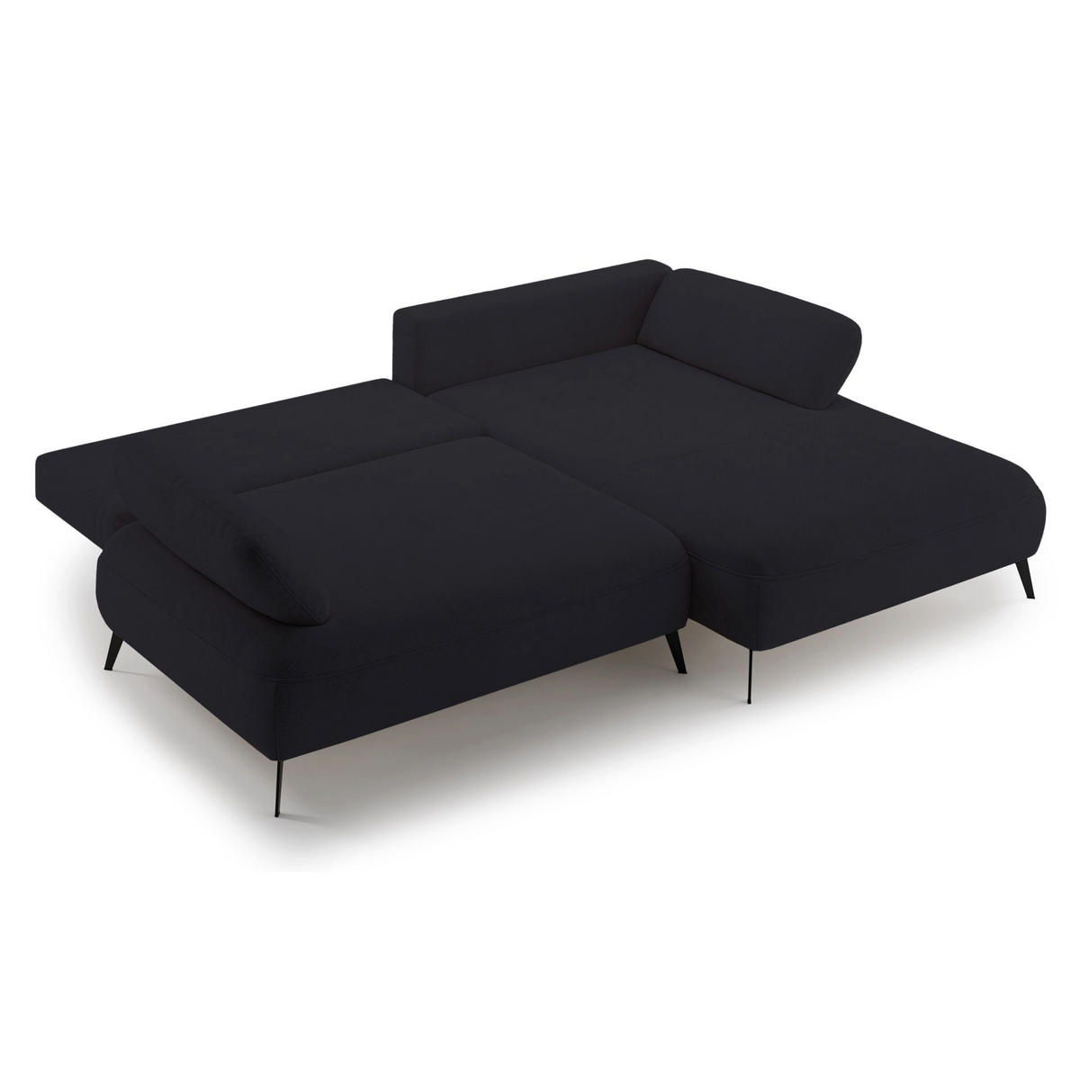 ECKSOFA Avolla Anthrazit rechts - Schwarz, Textil/Metall (186/284cm) - Selsey