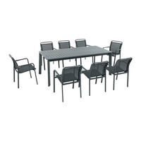 GARTENESSGRUPPE im Set - 8 -Sitzer - Aluminium - anthrazitgrau - VELYRA - Anthrazit, Metall - Vente-Unique