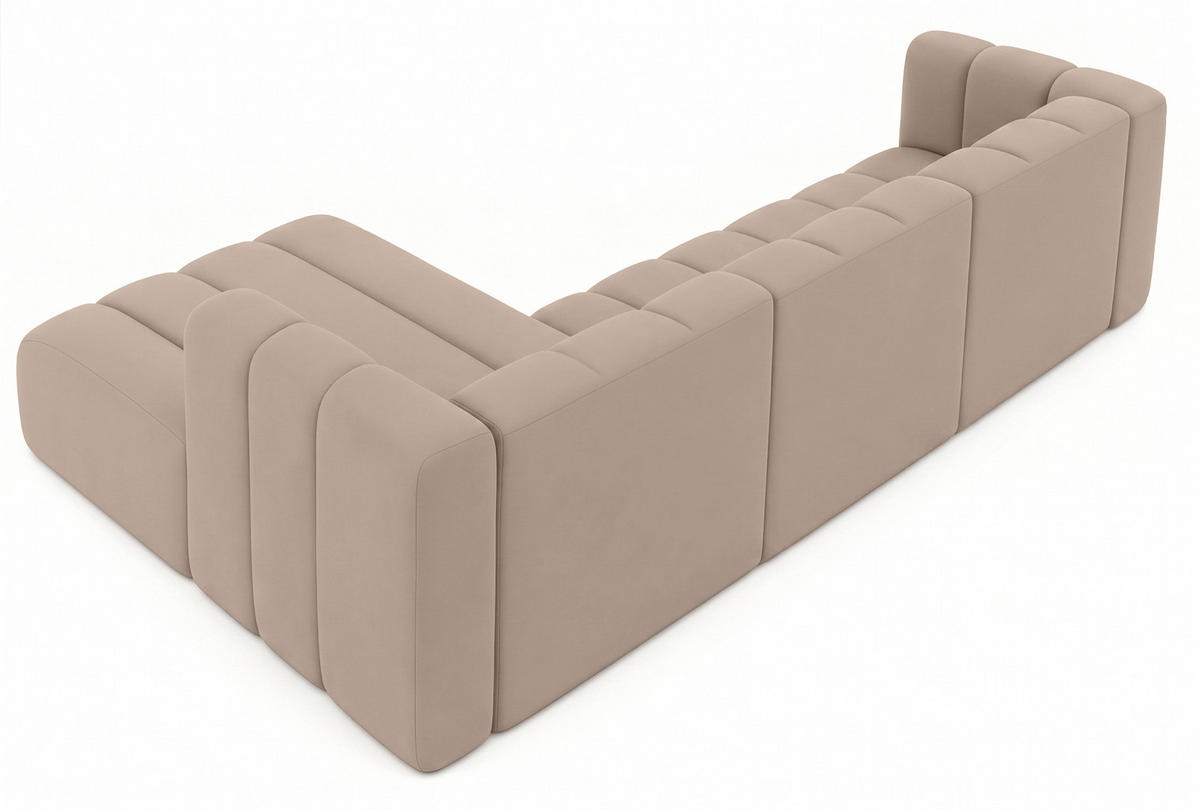 ECKSOFA L-Form GRAND 318 cm, Stoff Salvador, Beige, Rechts - Beige, Holz (318/179cm) - Kaiser Möbel