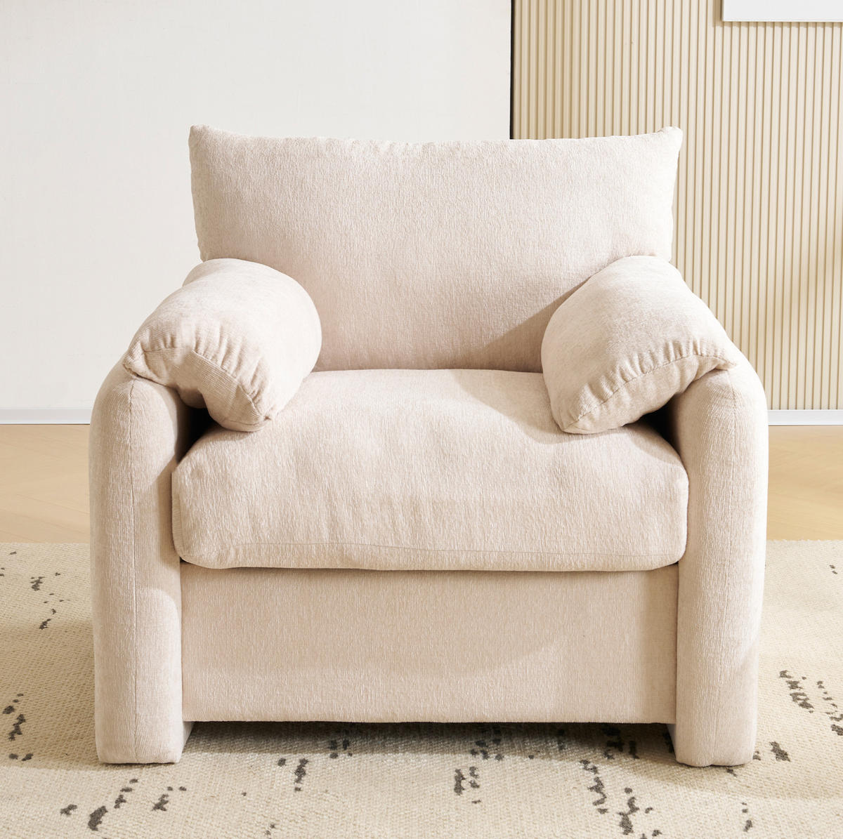 SESSEL 96/82/84 cm Beige aus Chenille - Beige, Textil (82/84/96cm) - OKMYHOME