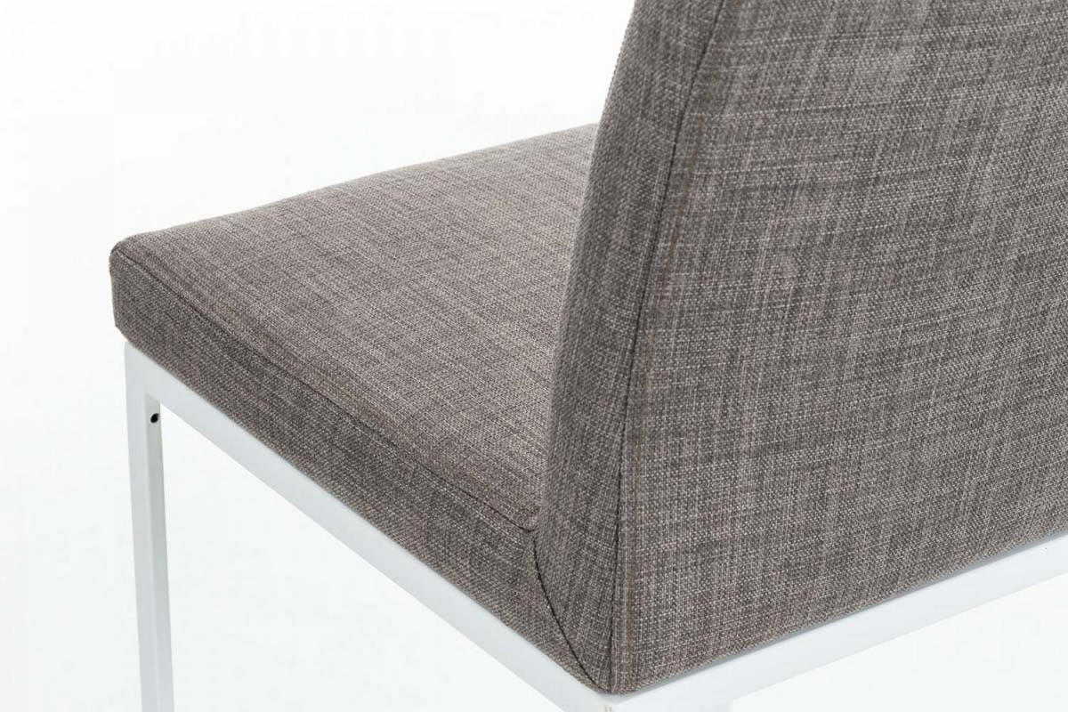 BARHOCKER 2er Set Stoff Grau - Weiß/Grau, Textil/Metall (42/86/44cm) - CLP