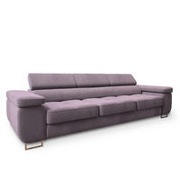 BETTSOFA MOSINE Rosa Velours-Stoff mit Schlaffunktion - Rosa, Textil (281/87/98cm) - MASSENO