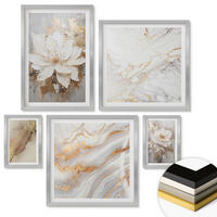 WANDBILDER 5er Set - 50x50 cm & 20x30 cm & 40x60 cm Silberner Rahmen - Berglandschaften mit dem Fahrrad - Silberfarben, Kunststoff (40/60cm) - ArtPrintCave