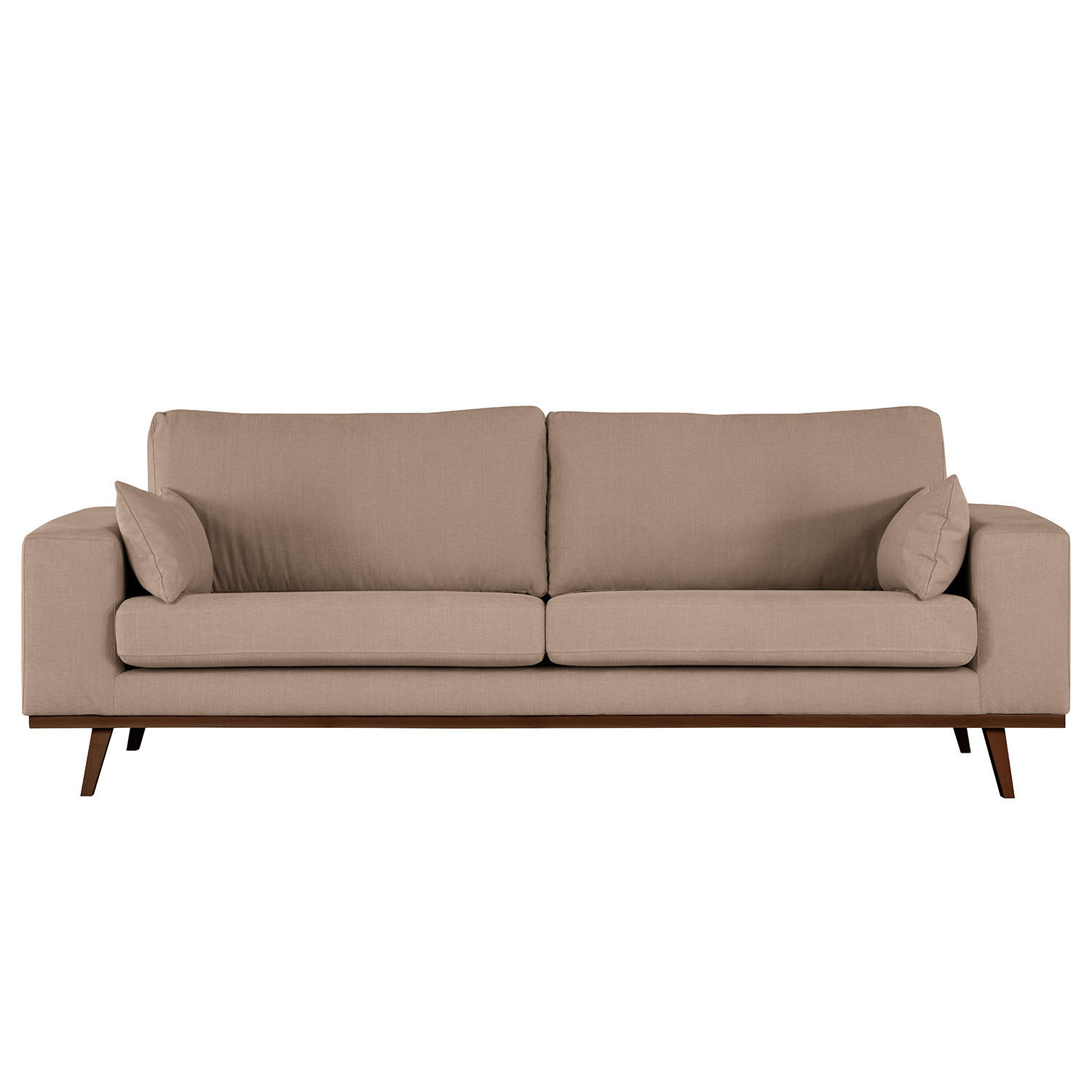 2-SITZER SOFA - Taupe/Buchefarben, Textil (197/81/88cm) - home24