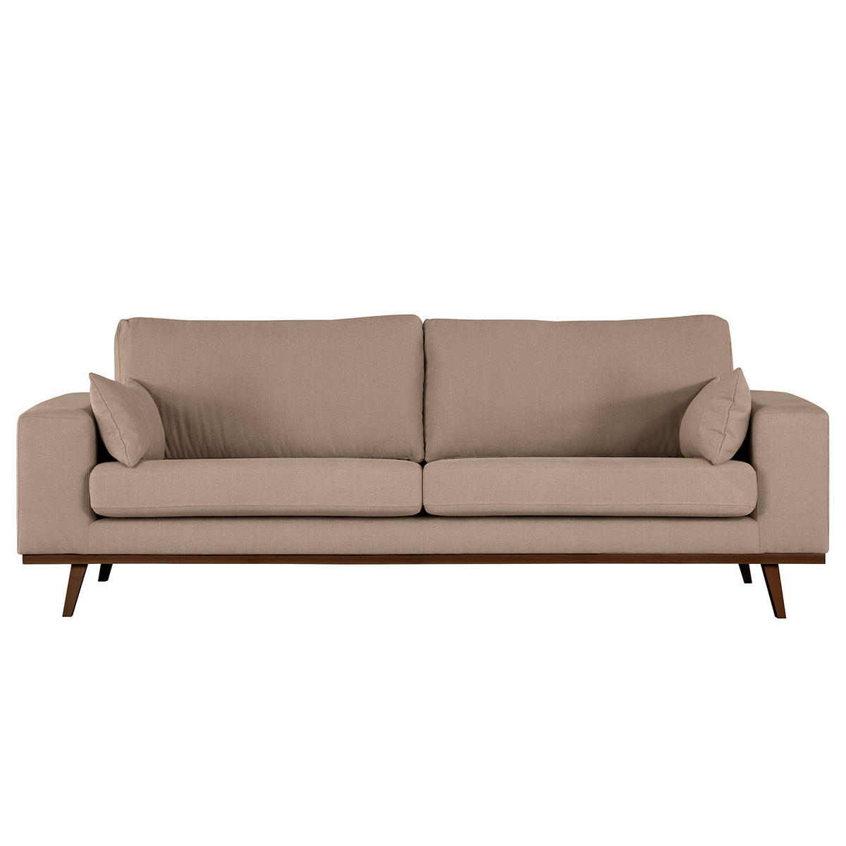 2-SITZER SOFA - Taupe/Buchefarben, Textil (197/81/88cm) - home24