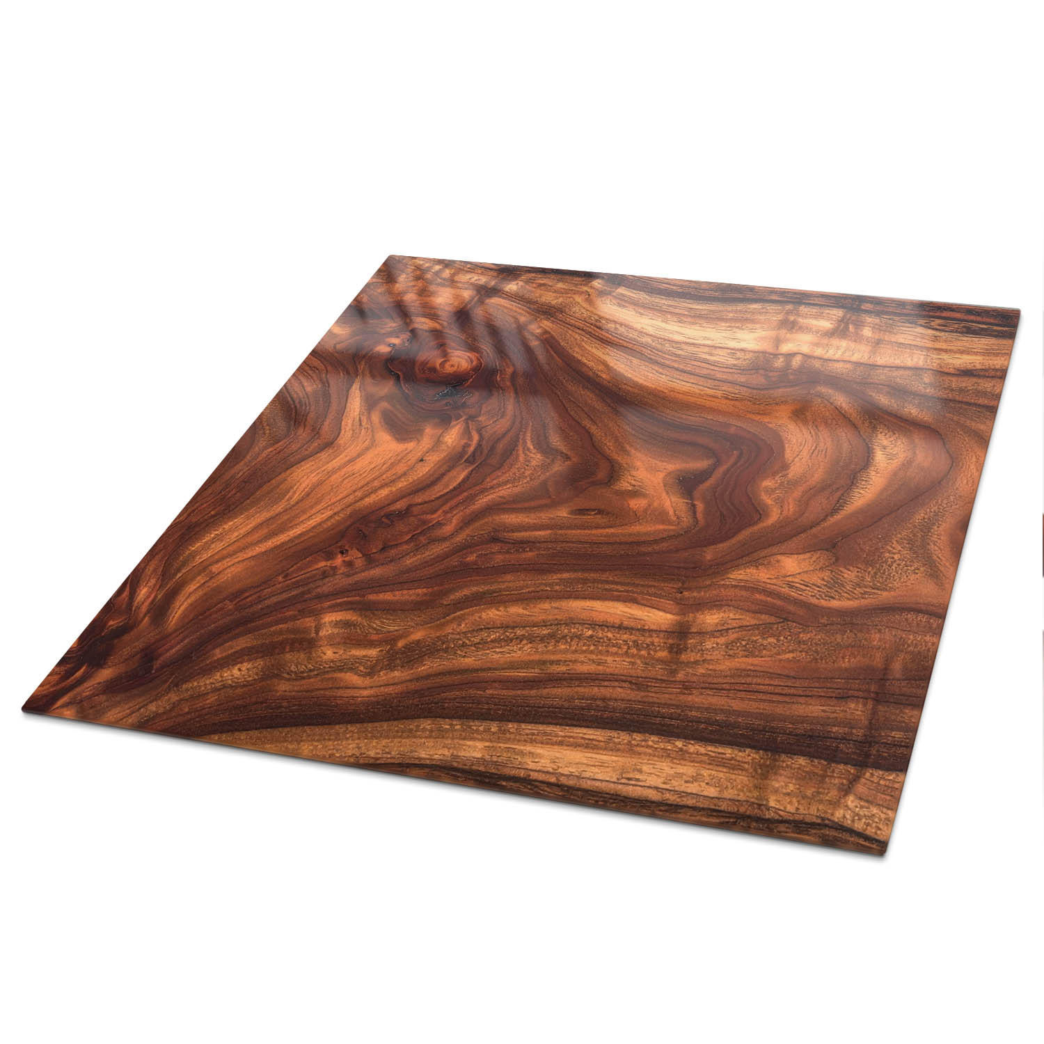TISCHPLATTE 50x50 cm – Holzmuster - Braun, Glas (50/50/0.4cm) - Wallfluent