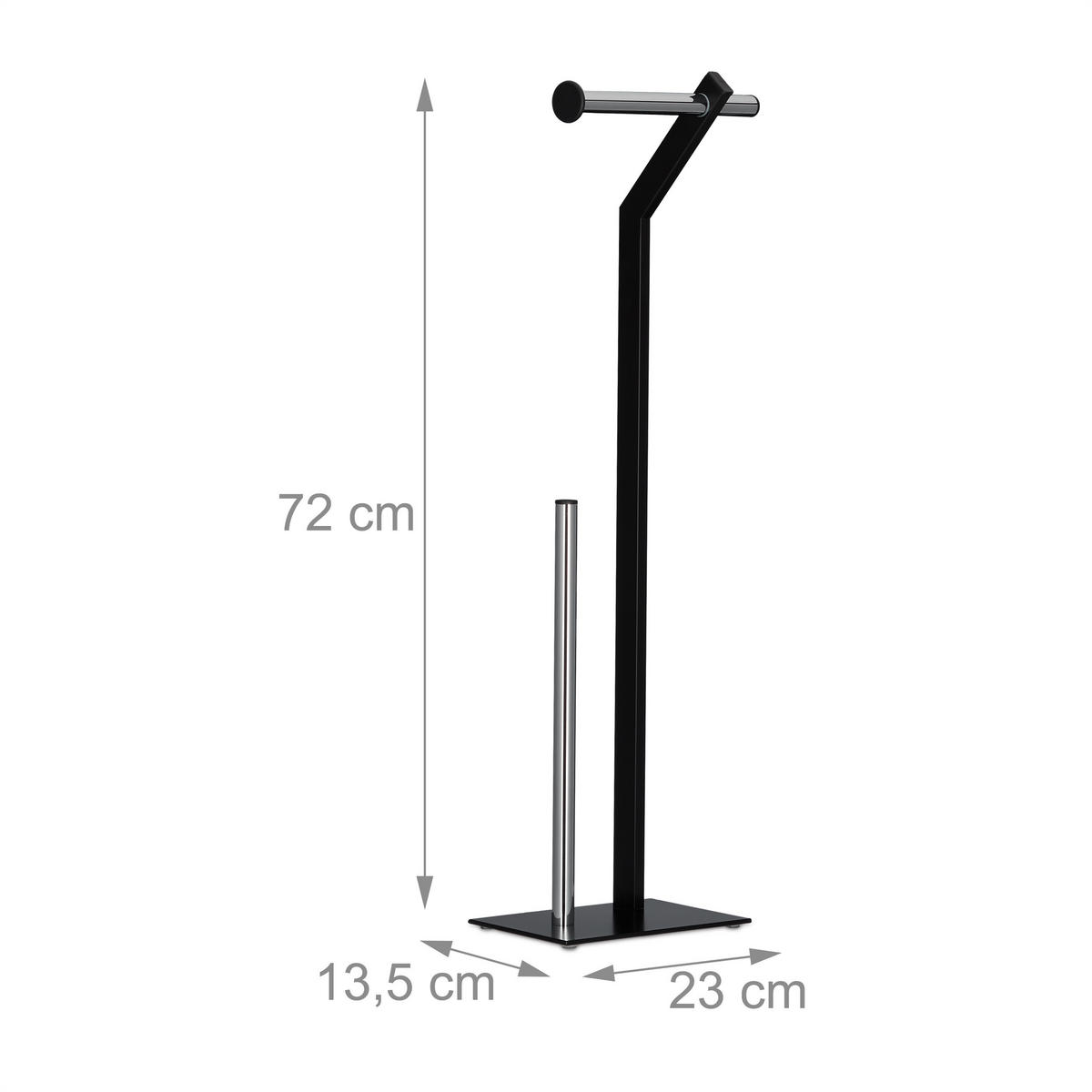 WC-PAPIERHALTER - Schwarz, Kunststoff/Metall (23/72/13.5cm) - Relaxdays