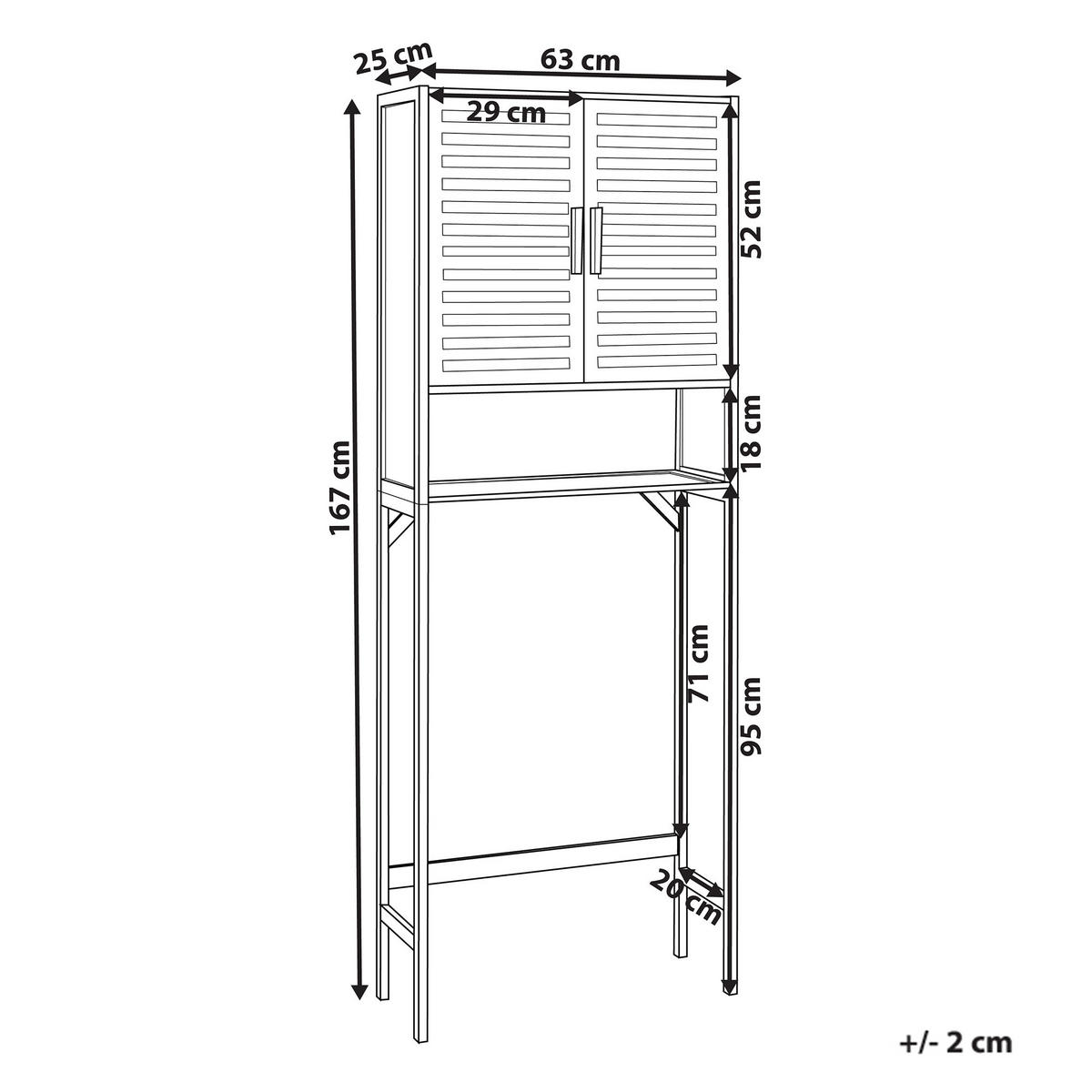 DULAP DE BAIE bambus 63 cm negru Okarche - negru, lemn (63/167/25cm) - Beliani