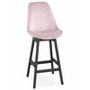 BARHOCKER mittelhoch mit Samt Sitz MORISS, Rosa-Schwarz 48x56x103 cm - Pink/Schwarz, Eichenholz/Holz (48/103/56cm) - KADIMA DESIGN