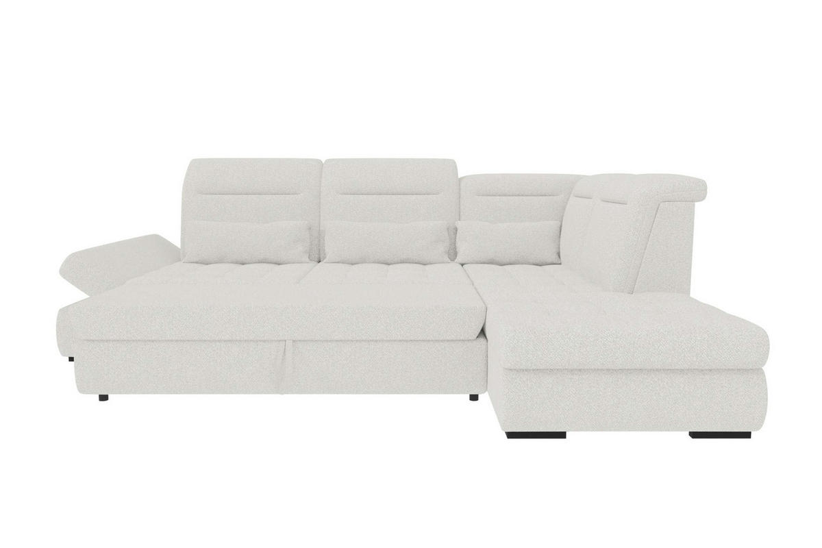 ECKSOFA Toscana Strukturstoff inkl. Schlaffunktion - Creme, Textil (279/227cm) - 99rooms