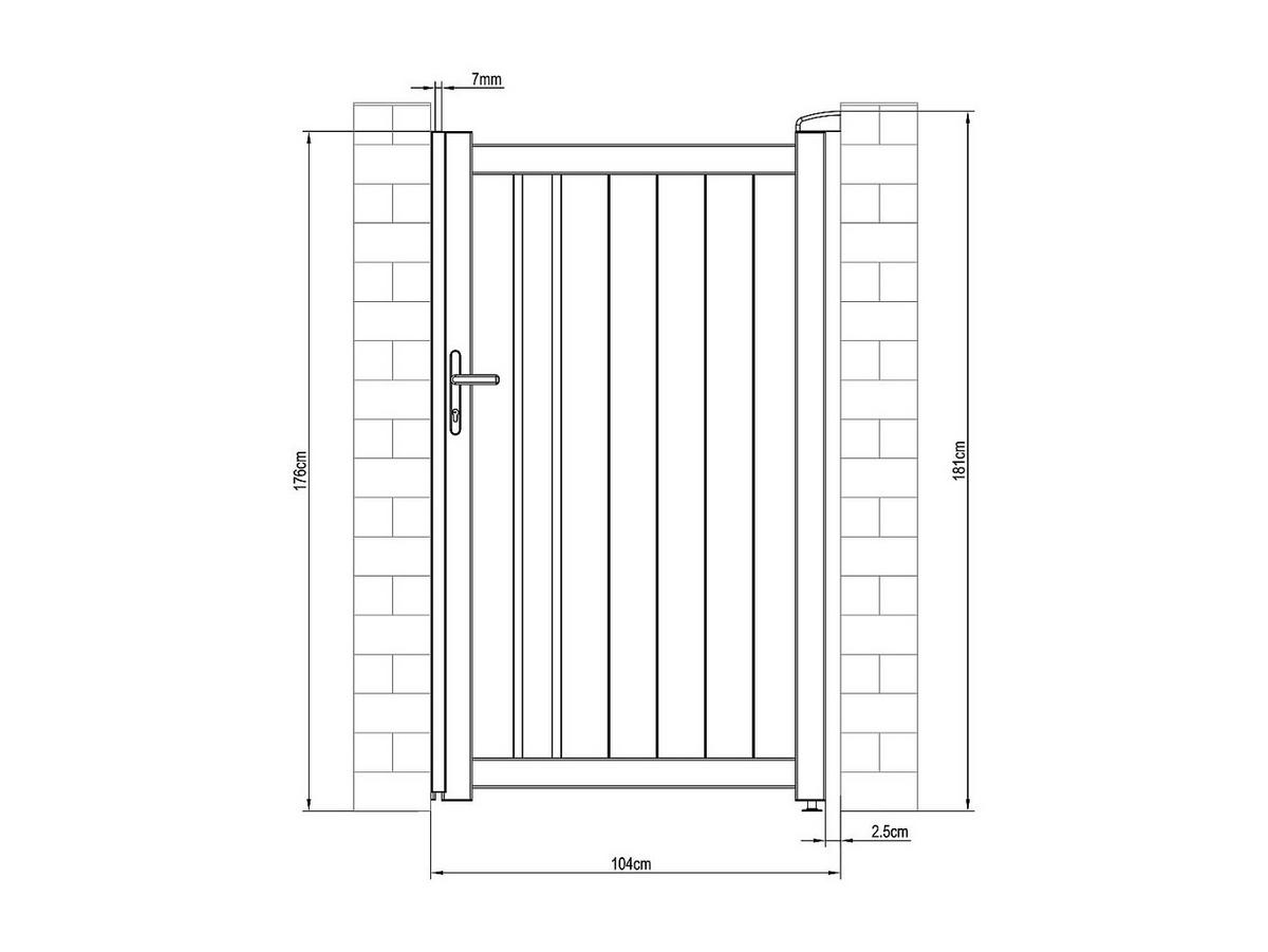 EINGANGSTOR - 100cm x 4.6cm - Aluminium - anthrazitgrau - TOROMA - Anthrazit, Metall (100/176cm) - Vente-Unique