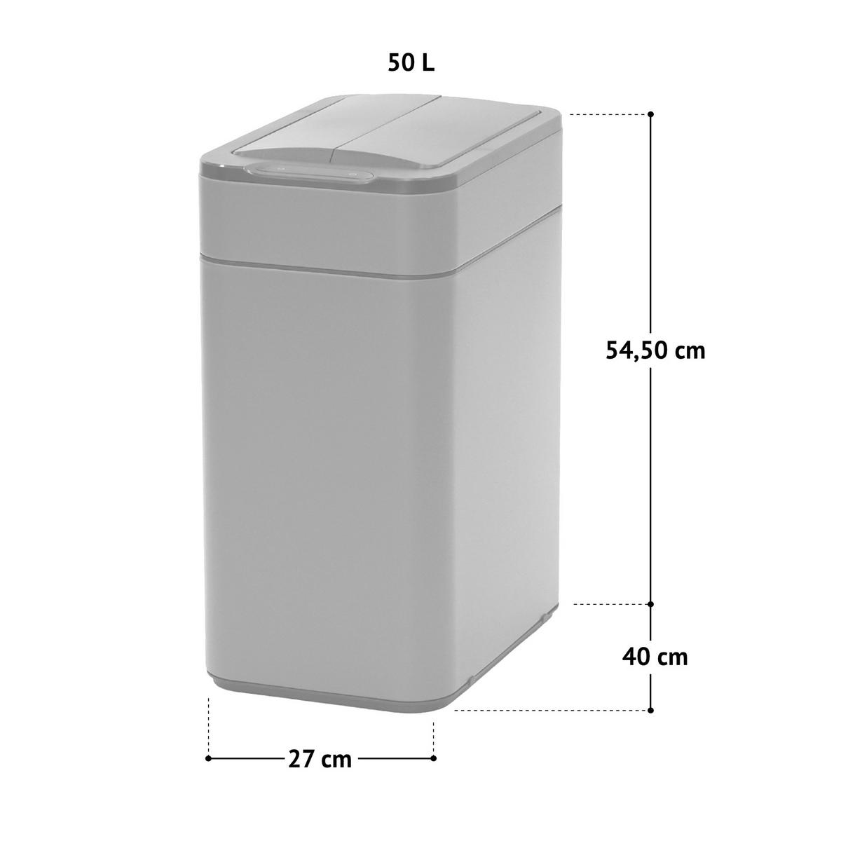 SENSORMÜLLEIMER SE50L Schwarz - Schwarz, Metall (27/54.5/40cm) - SVITA