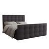 BOXBETT Orchido 140/200 cm in Grau – mit Bettkasten und Komfort - Schwarz/Grau, Holz/Holzwerkstoff (140/200cm) - AX Living