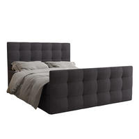 BOXBETT Orchido 140/200 cm in Grau – mit Bettkasten und Komfort - Schwarz/Grau, Holz/Holzwerkstoff (140/200cm) - AX Living