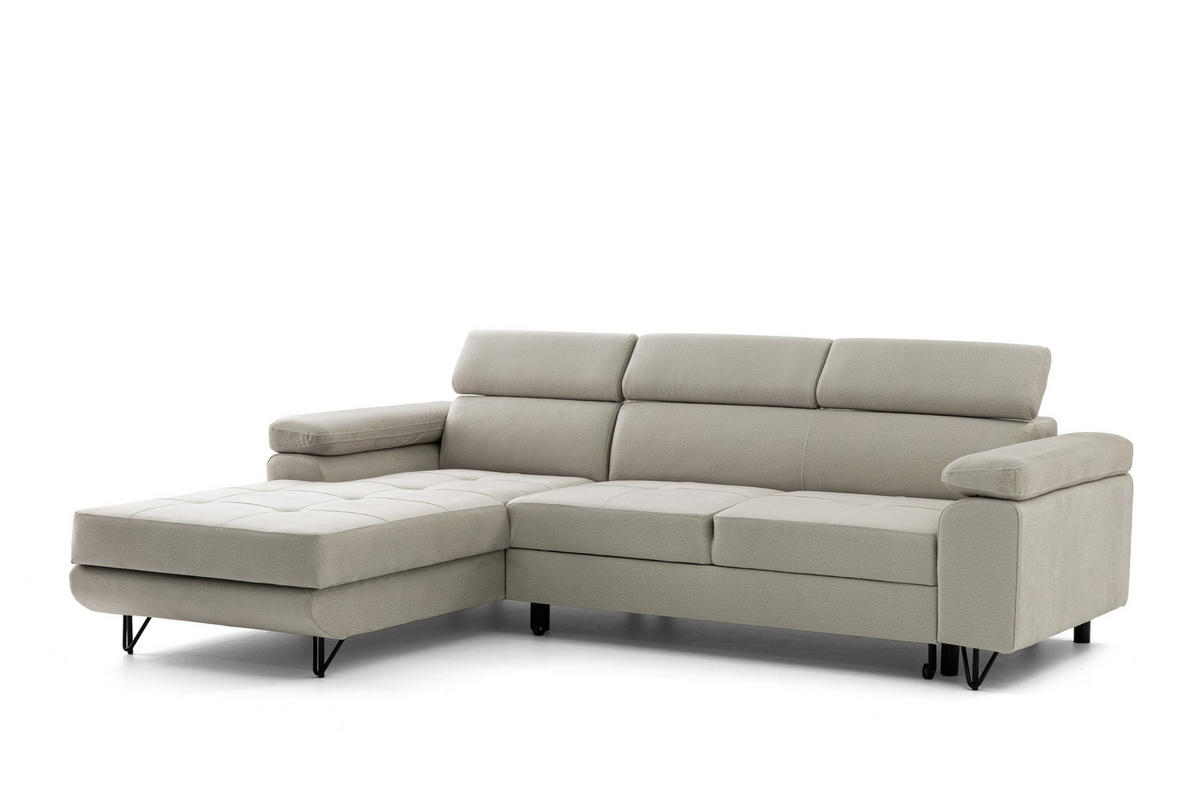 ECKSOFA NORIS L Beige mit Schlaffunktion Links - Beige, Holz/Textil (250/183cm) - Muffo