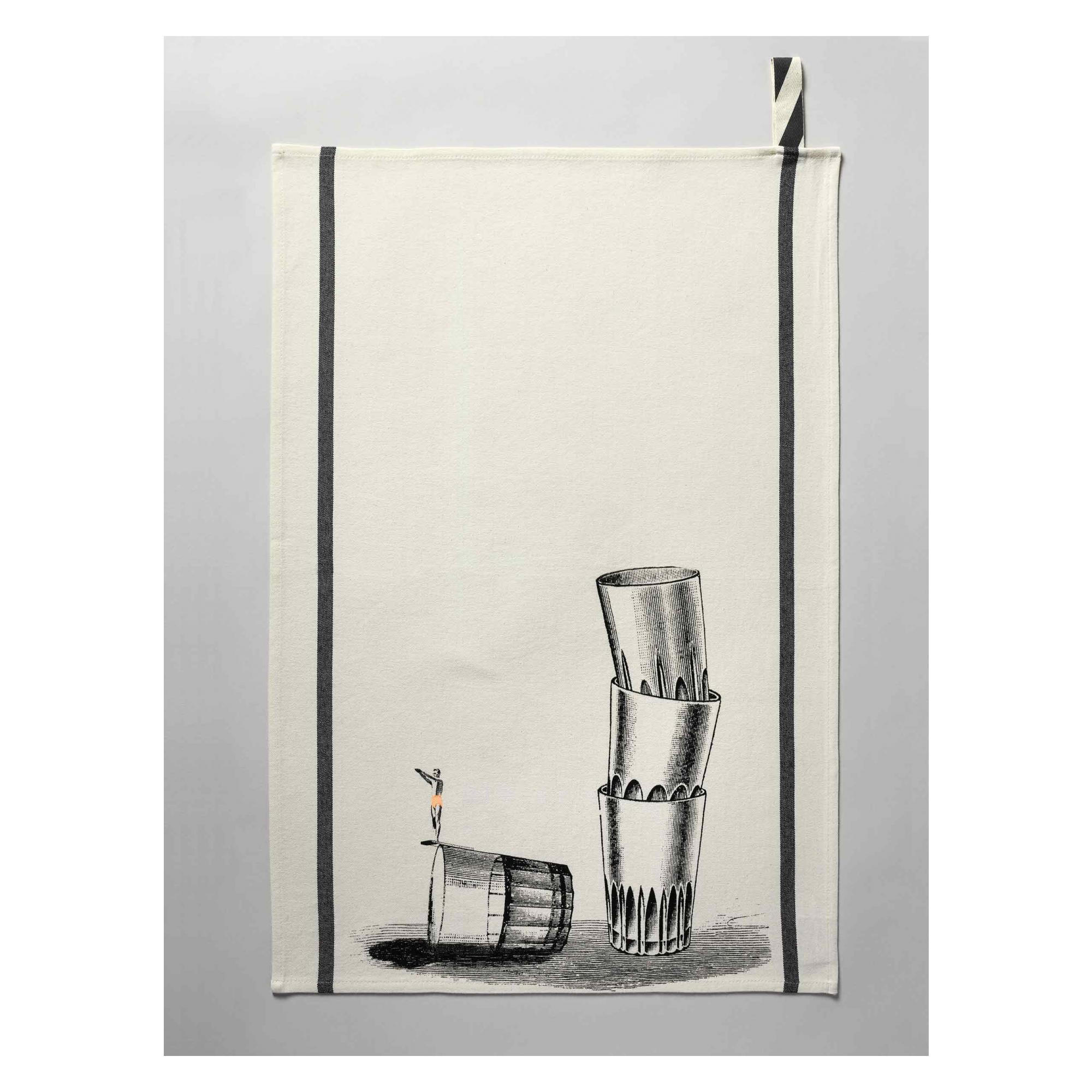 GESCHIRRTUCH Victor ekrü 50 x 70 cm - Weiß, Textil (70/50cm)