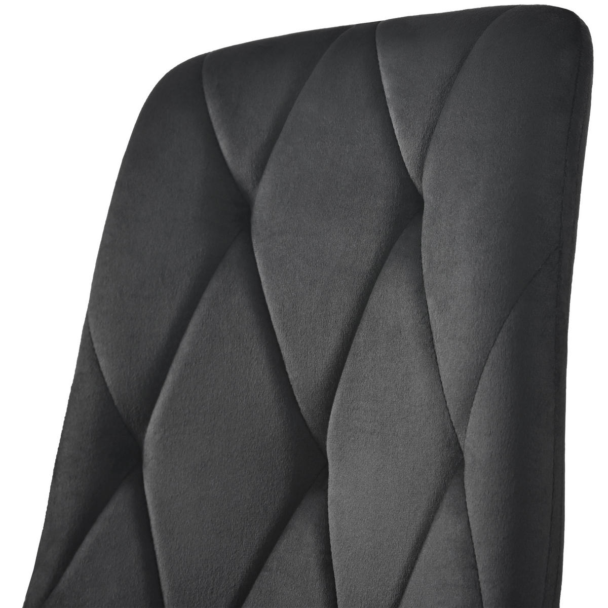 ESSGRUPPE 5-teilig mit Marmoroptik-Esstisch 117×68 und vier schwarzen Samtstühlen als modernes rechteckiges Küchenset, weiß-schwarz - Schwarz, Holzwerkstoff (68/75/117cm) - Luhomfu