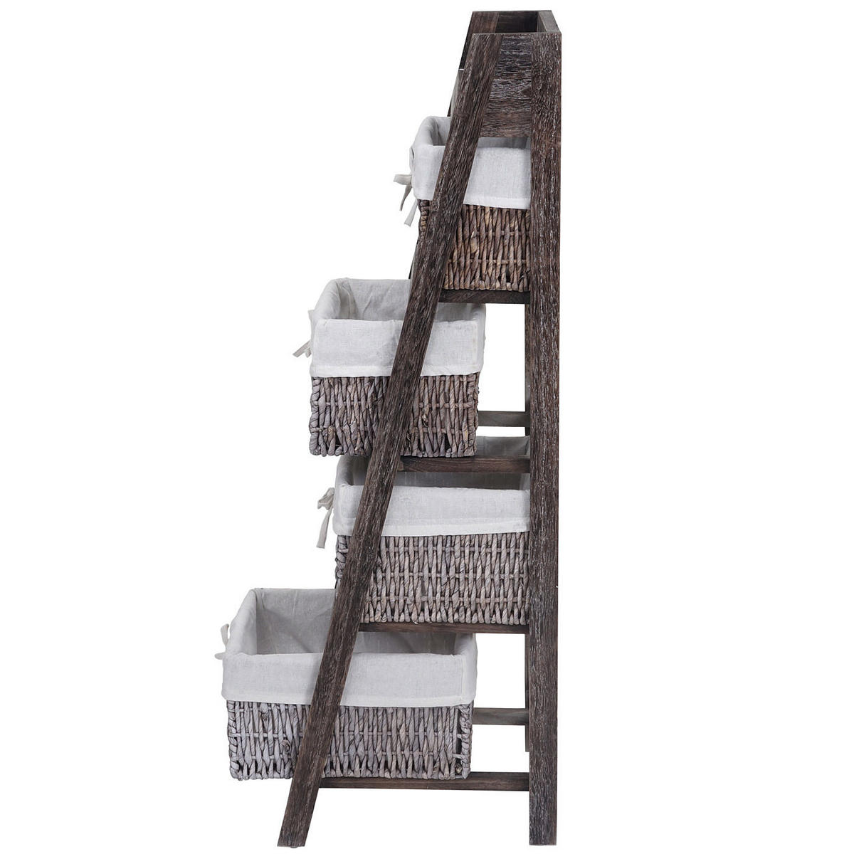 LEITERREGAL FRANCA SHABBY-LOOK 4 KÖRBE Braun - Braun, Holz (30/101/35cm) - MCW