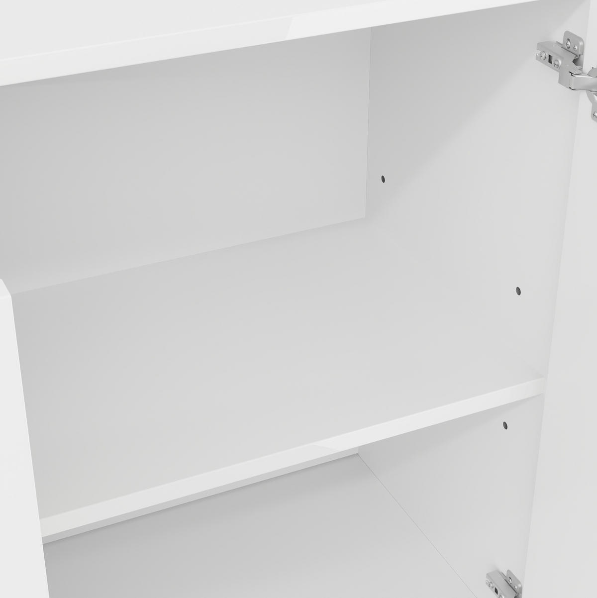 KOMMODE aus MDF & Spanplatte 160x40x78cm in Weiß mit Hochglanz - Weiß, Holzwerkstoff (160/78/40cm) - Modfu