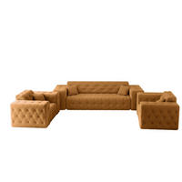 SOFASET Chantal In Moly - Orange, Holzwerkstoff/Textil (251/78/96cm) - Fun Möbel