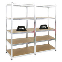 SCHWERLASTREGAL Ragnar 2er-Set mit 2x 180x90x60 cm Fachlast 175 kg Verzinkt - Silberfarben, Metall (180/180/60cm) - PROREGAL