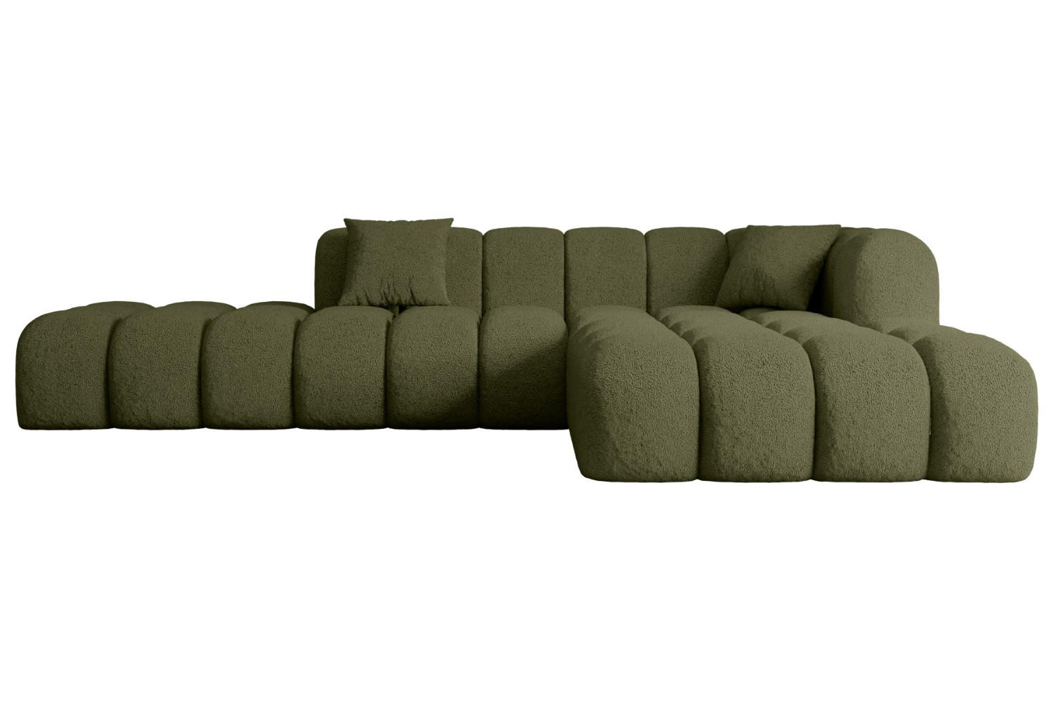 ECKSOFA Ottomane Rechts OLEA-L2 - 289x176x71 cm Grün - Schwarz/Grün, Holzwerkstoff/Kunststoff (289/176cm) - ALTDECOR