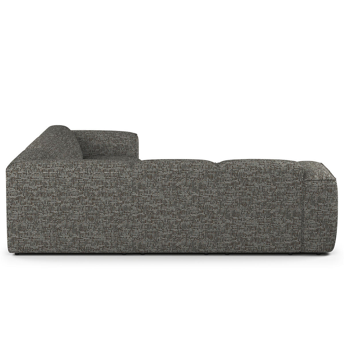 ECKSOFA mit Rundecke - Schwarz/Grau, Kunststoff/Textil (325/260cm) - home24