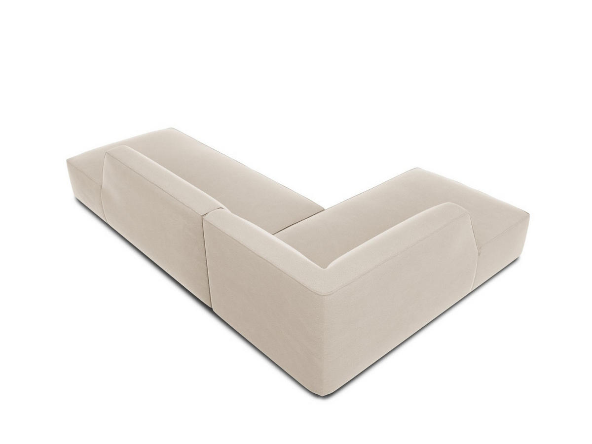 ECKSOFA links Ruby aus Samt beige 4 Sitzplätze - Beige, Textil (180/273cm) - Micadoni