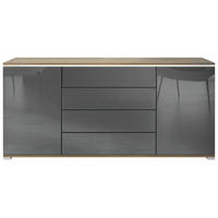 SIDEBOARD Faro Grau Hochglanz - Grau, Holzwerkstoff (166.5/75.5/35cm) - Vladon