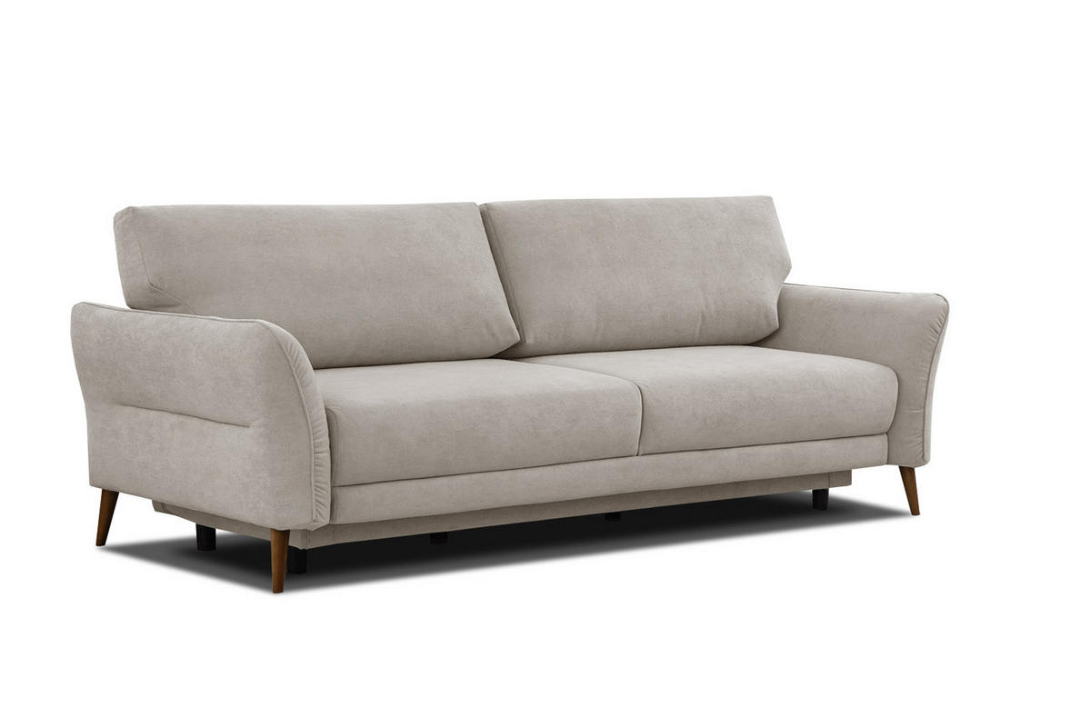 SOFA FIGARI 3-Sitzer mit Schlaffunktion, beige - Beige/Braun, Holz/Textil (232/90/107cm) - Courtois Laville