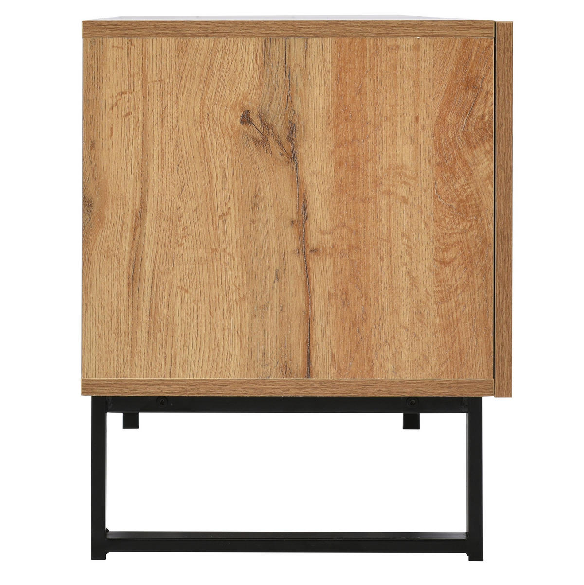 LOWBOARD 190/38/48 cm Schwarz/Naturholz aus MDF mit 2 Türen und 2 Schubladen - Naturfarben, Holzwerkstoff (38/48/190cm) - OKMYHOME