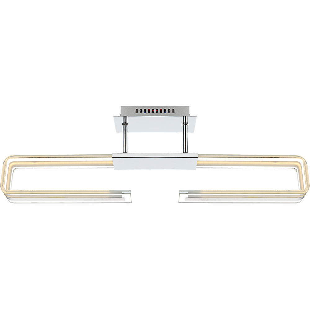LED DECKENLEUCHTE Sardegna Chrom Silber - Silberfarben, Glas (71/6/23cm) - Globo Lighting