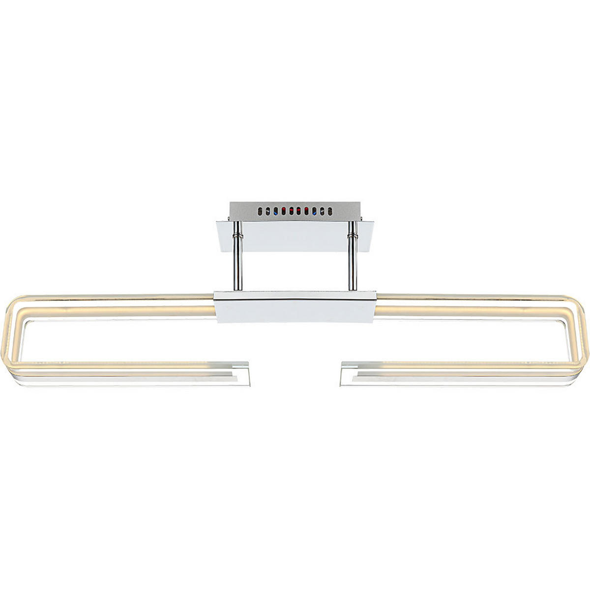 LED DECKENLEUCHTE Sardegna Chrom Silber - Silberfarben, Glas (71/6/23cm) - Globo Lighting