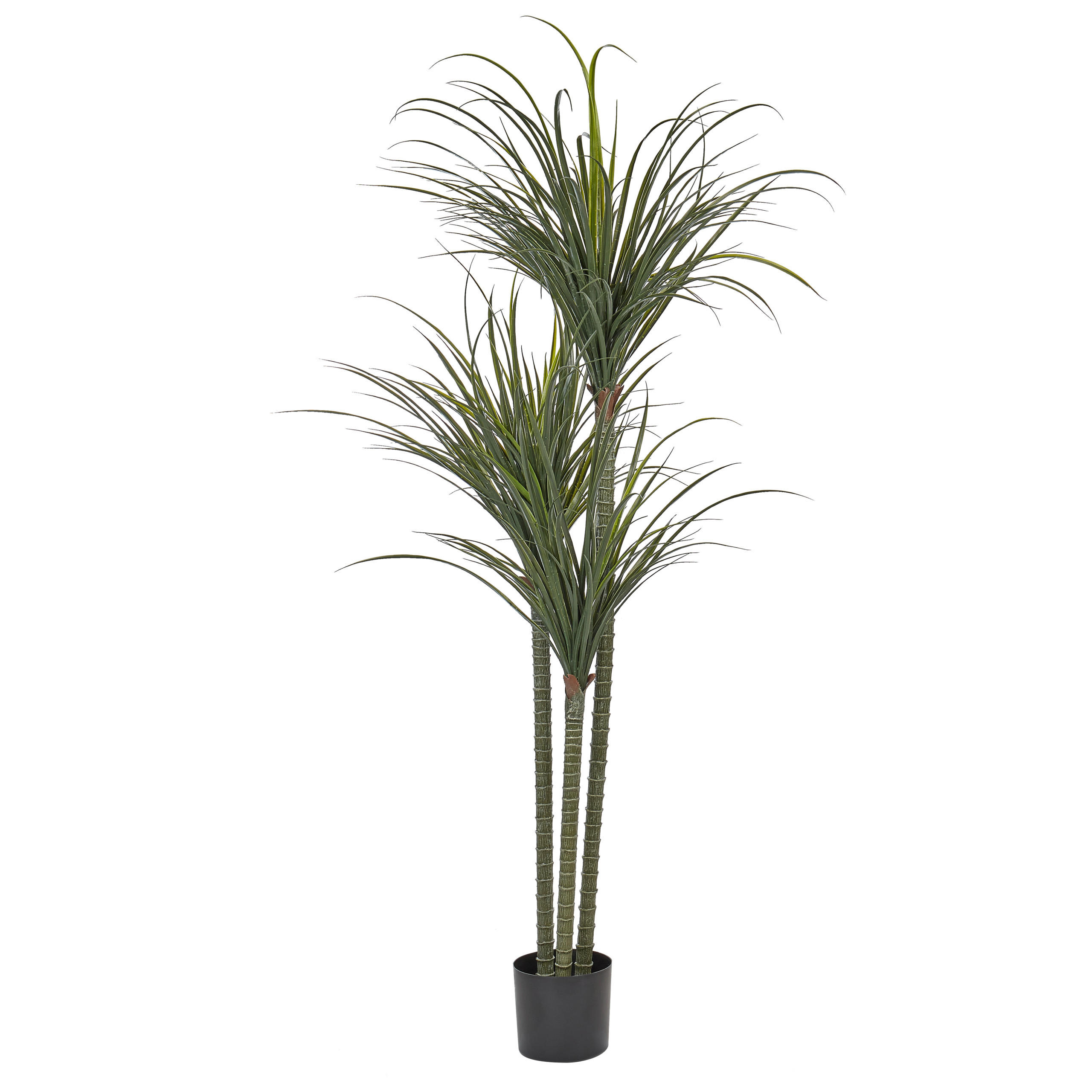 KUNSTPFLANZE im Blumentopf 198 cm Grün/Schwarz Dracaena Anita - Schwarz/Grün, Kunststoff (198cm) - Beliani