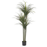 KUNSTPFLANZE im Blumentopf 198 cm Grün/Schwarz Dracaena Anita - Schwarz/Grün, Kunststoff (198cm) - Beliani