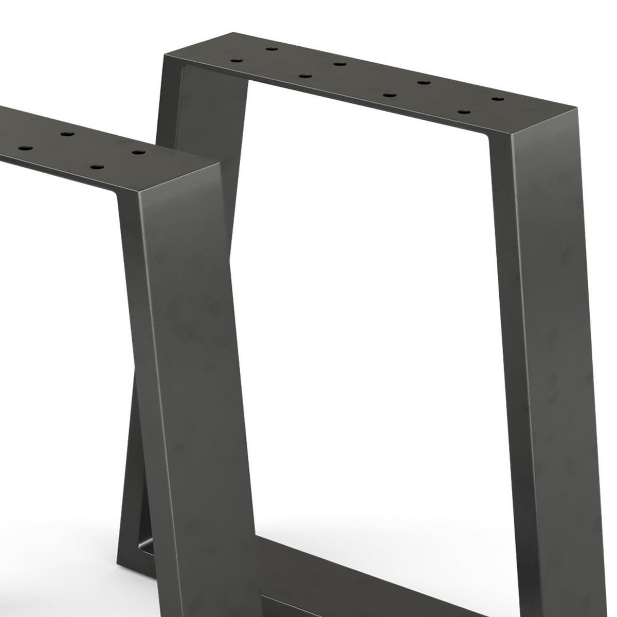 TISCHBEINE Schwarz 40 x 42 cm Trapezförmig - Schwarz, Metall (40/42/8cm) - Vicco