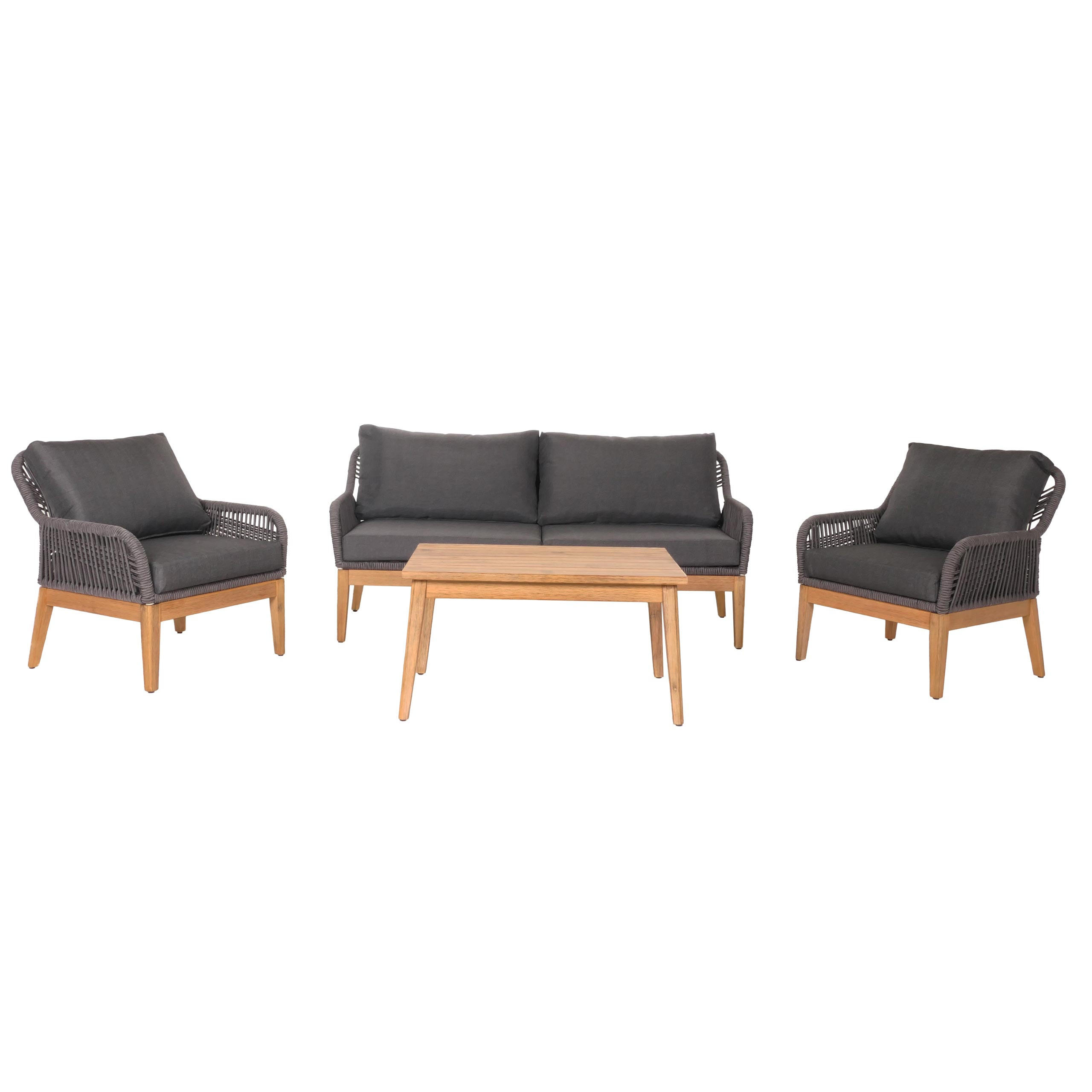 GARTENGARNITUR H56B Dunkelgrau - Dunkelgrau, Holz - MCW