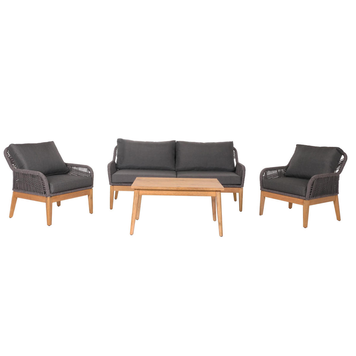 GARTENGARNITUR H56B Dunkelgrau - Dunkelgrau, Holz - MCW