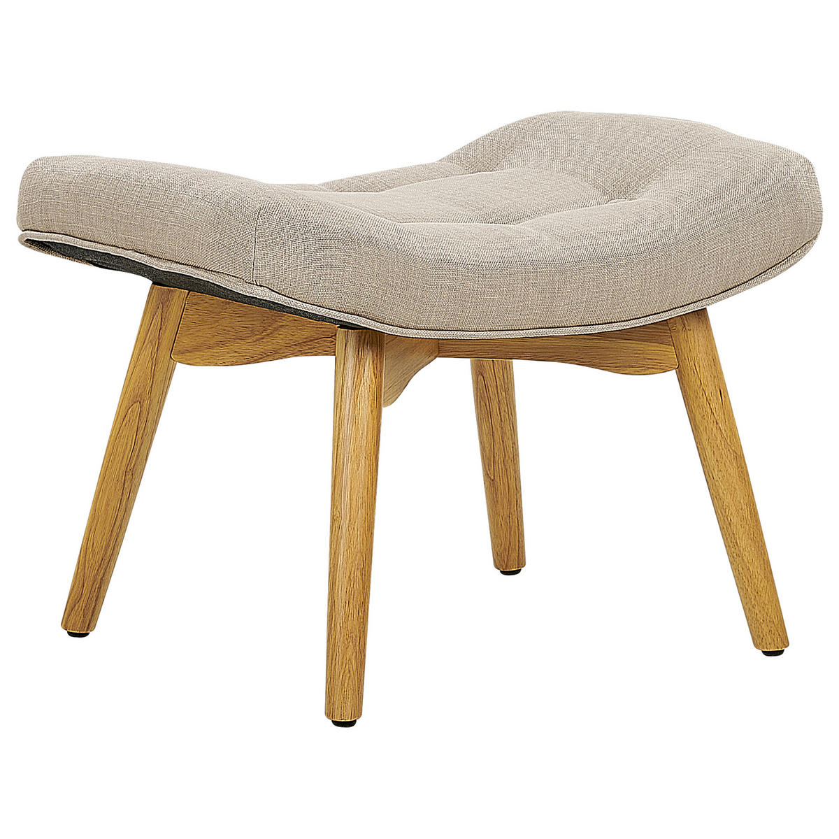 SESSEL Beige mit Hocker Vejle - Hellbraun/Beige, Textil (81/100/78cm) - Beliani