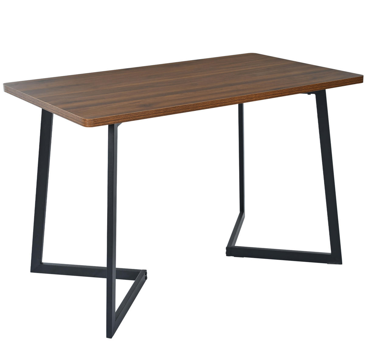 ESSTISCH 117/75/68 cm Schwarz/Nussbaumfarben aus MDF mit Metallgestell - Braun, Holzwerkstoff (117/68/75cm) - OKMYHOME