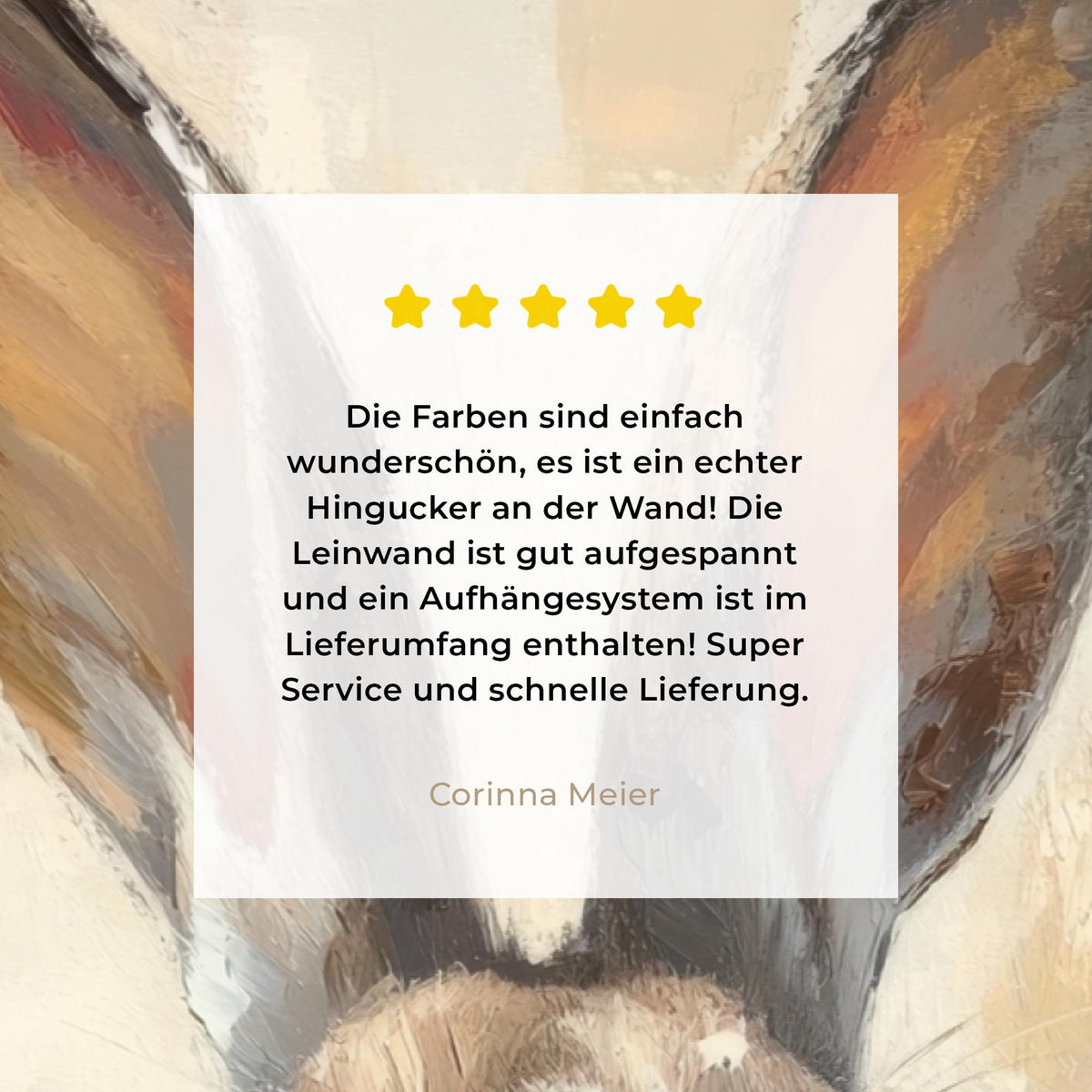 LEINWANDBILD Hase - Ohren - Braun XXL 150x100 cm - Beige, Textil (150/100cm) - MuchoWow