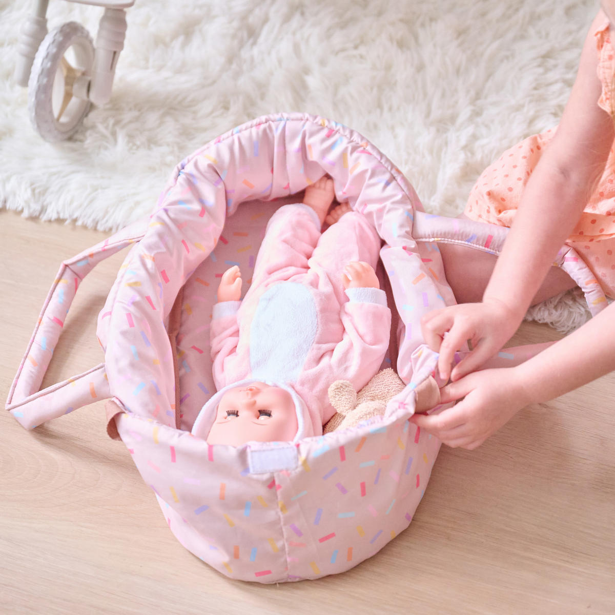 PUPPENWAGEN 2-in-1 Klassiker, Beige, 64cm - Beige, Holzwerkstoff (37/64/56cm) - Teamson Kids