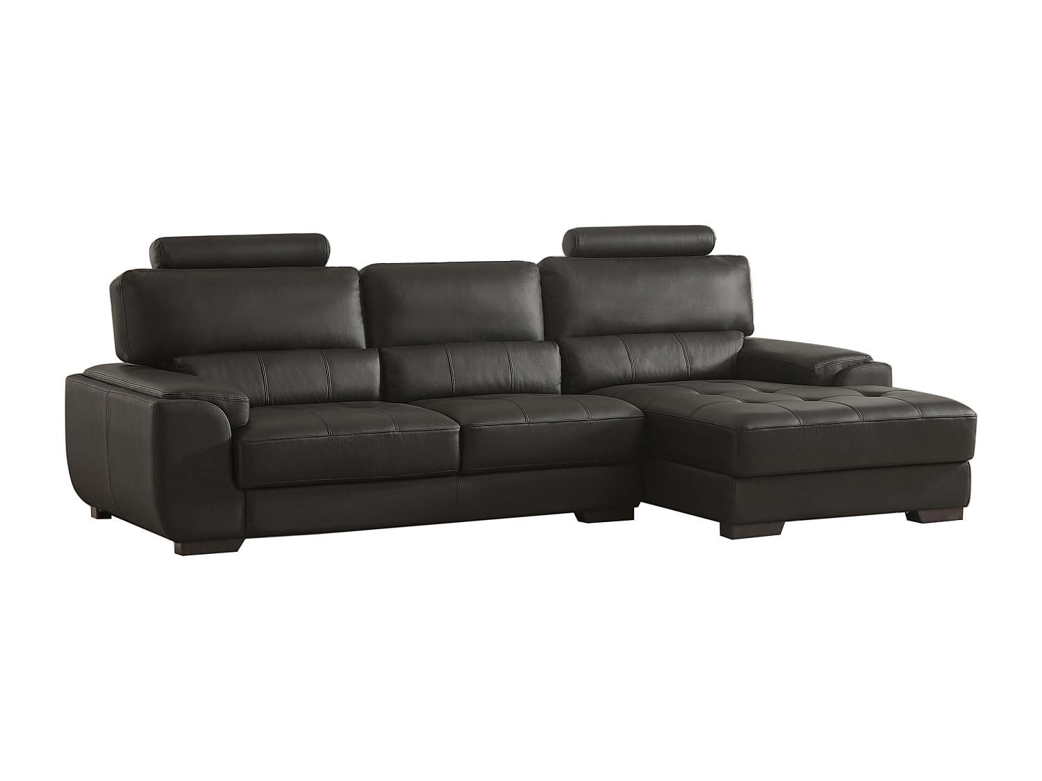 ECKSOFA Leder - Ecke Rechts - Schwarz - METROPOLITAN II - Schwarz, Leder (275/152cm) - Vente-Unique