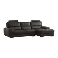 ECKSOFA Leder - Ecke Rechts - Schwarz - METROPOLITAN II - Schwarz, Leder (275/152cm) - Vente-Unique