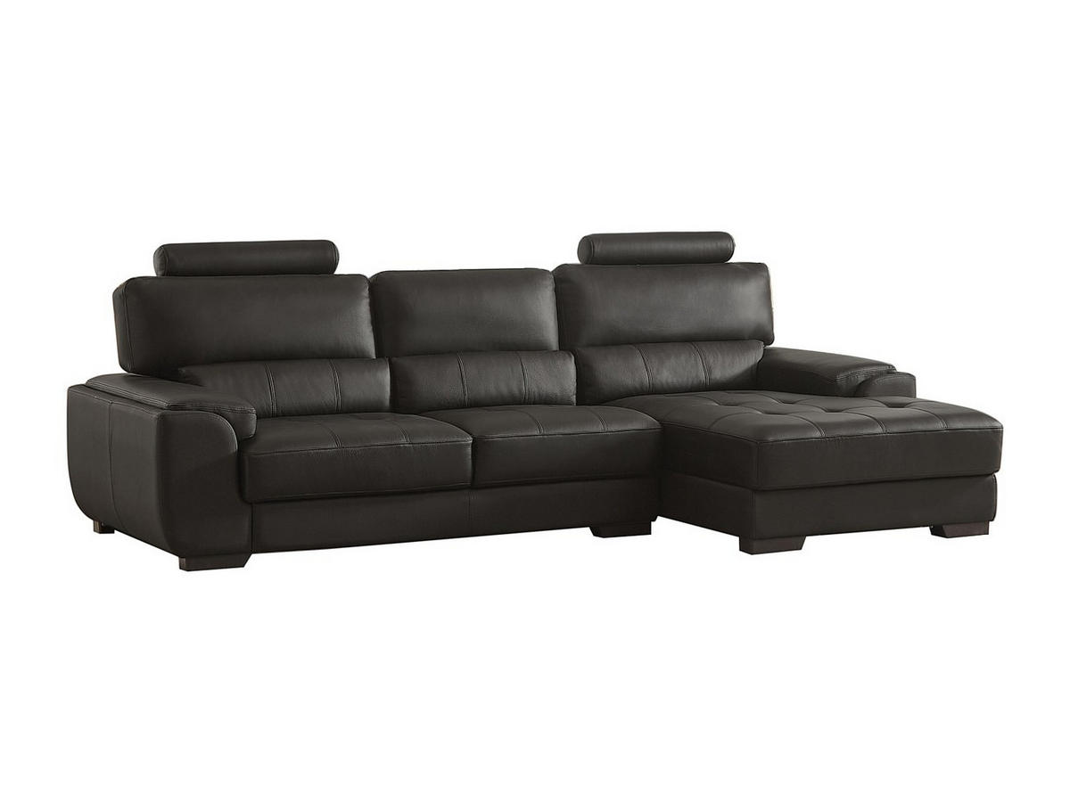 ECKSOFA Leder - Ecke Rechts - Schwarz - METROPOLITAN II - Schwarz, Leder (275/152cm) - Vente-Unique