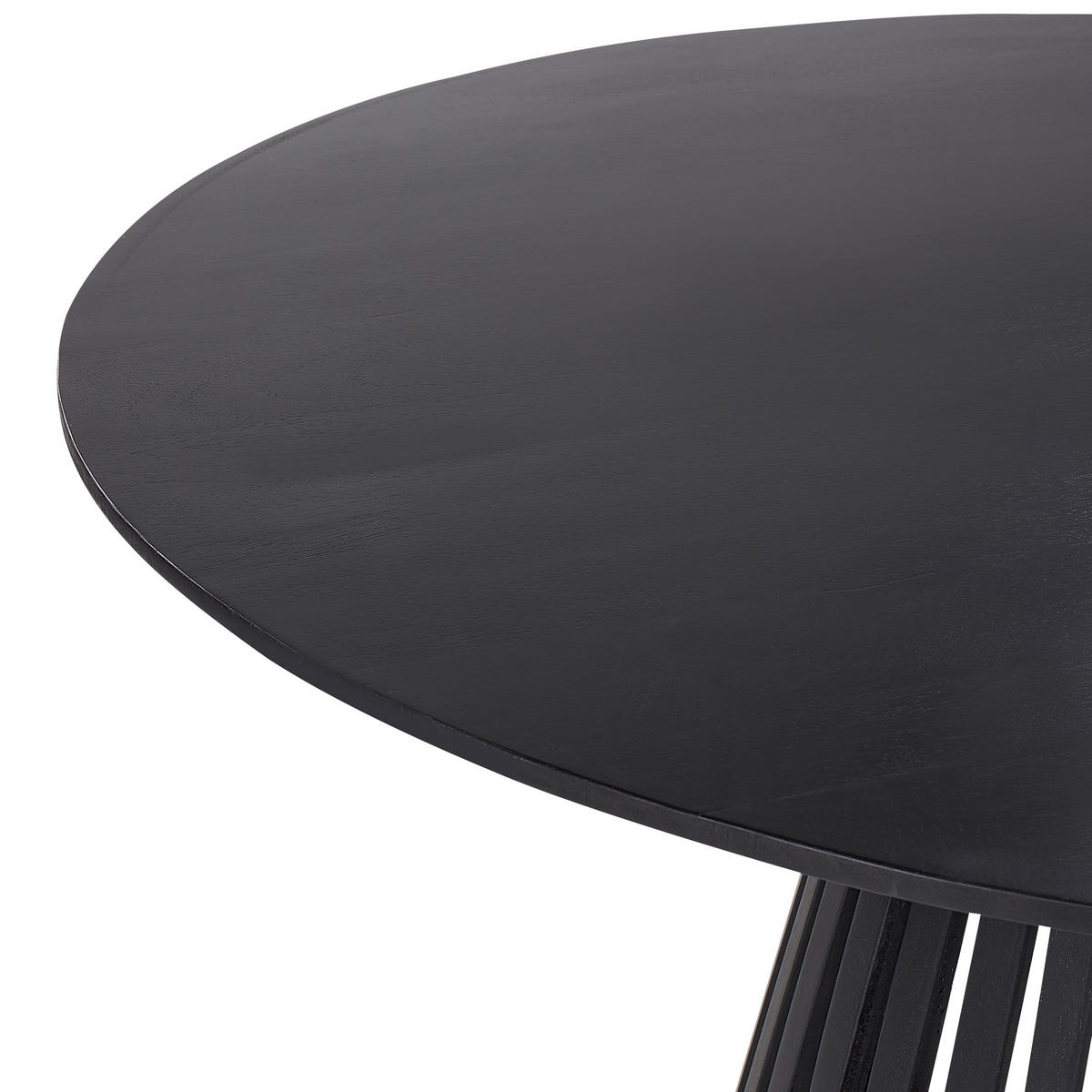 ESSTISCH Akazienholz schwarz 120 cm Mesilla - Schwarz, Holz (120/120/77cm) - Beliani
