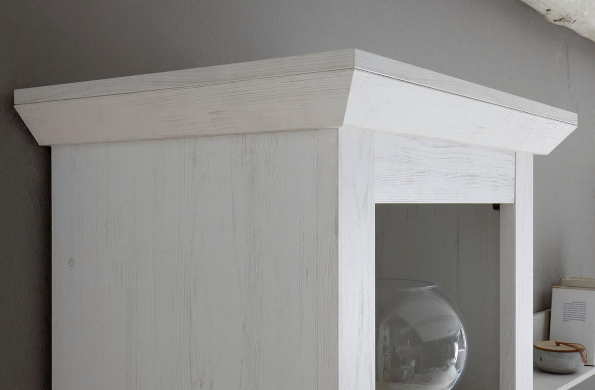 KOMMODE Pinie weiß 105 x 115 cm, Flurkommode Landhaus - Schwarz/Weiß, Holzwerkstoff/Metall (105/115/45cm) - Furn.Design