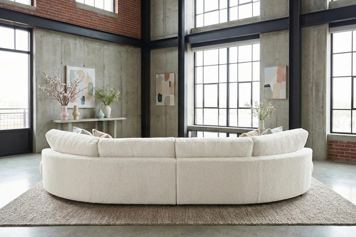 BIG SOFA PADANA Weiß Flachgewebe - Schwarz/Weiß, Kunststoff/Textil (410/86/166cm) - KAWOLA