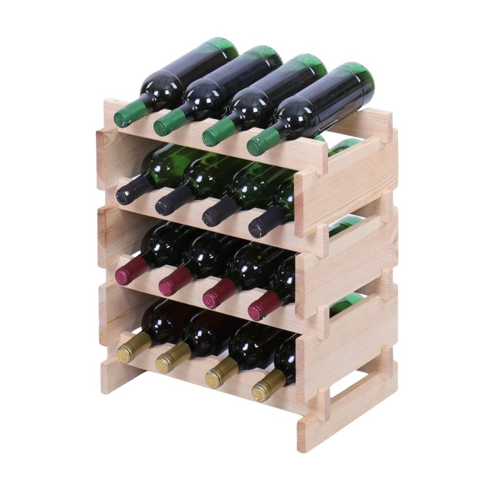 WEINREGAL VINOTECA FLEX PRO HxBxT 51x46x28cm 16 Flaschen auf 4 Ebenen Natur unbehandelt - Naturfarben, Holz (46/51/28cm) - PROREGAL