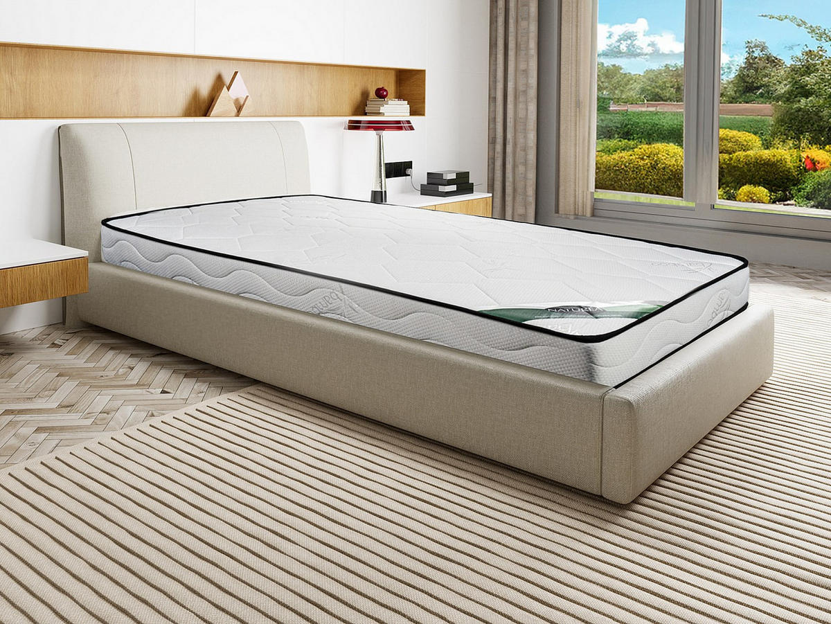 STANDARDMATRATZE - 1 Person - stoff - weiß Kanani - Weiß, Textil (90/190cm) - Vente-Unique